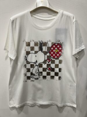 T-shirt Snoopy scacchiera