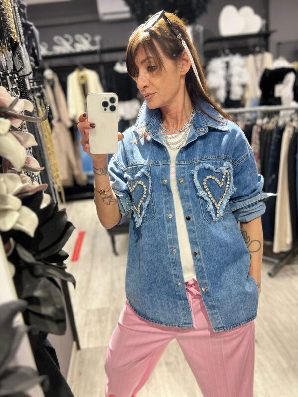 camicia jeans cuore